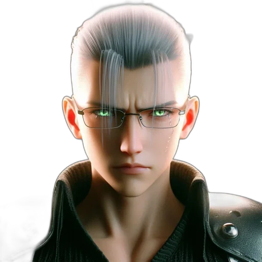 face, jacket, mask, photorealistic transparent PNG cut-out