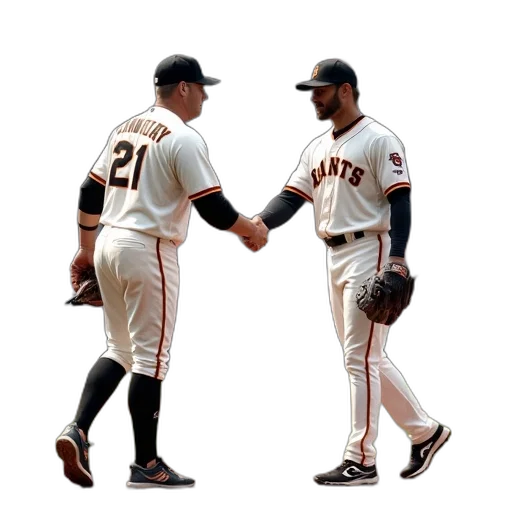 pixel art, baseball, player, giants transparent PNG cut-out