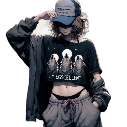 jacket, hat, jewelry, photorealistic transparent PNG cut-out