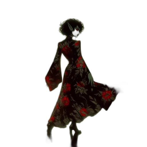 dress, creature, staff, robot transparent PNG cut-out