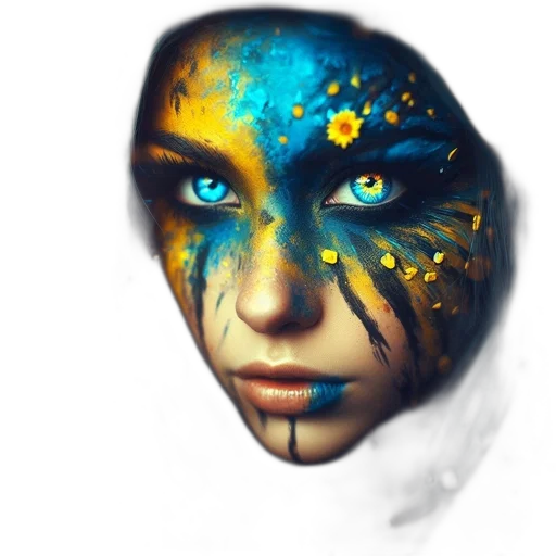 mask, face, fantasy art, photorealistic transparent PNG cut-out