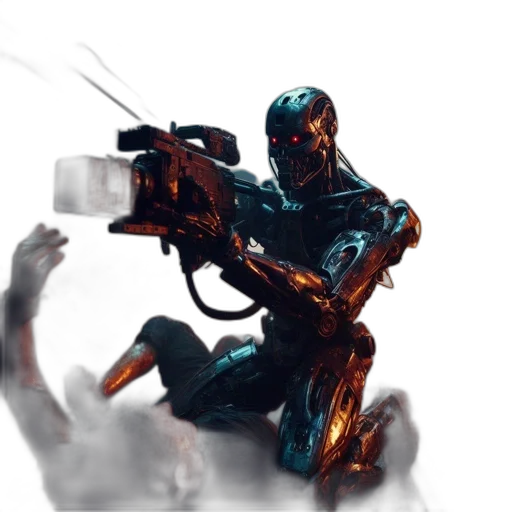 weapon, robot, sword, staff transparent PNG cut-out