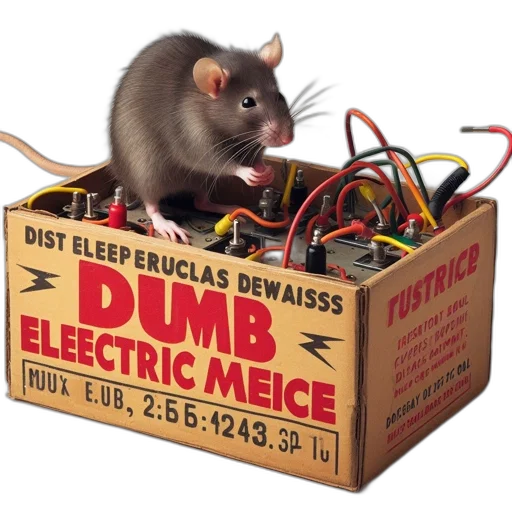 animal, cyberpunk, rat, stands transparent PNG cut-out