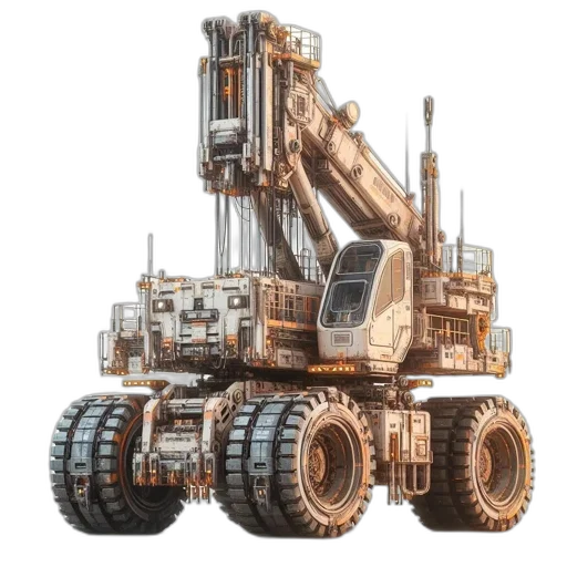robot, car, concept art, 3d render transparent PNG cut-out
