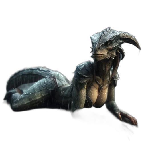 dragon, creature, animal, staff transparent PNG cut-out