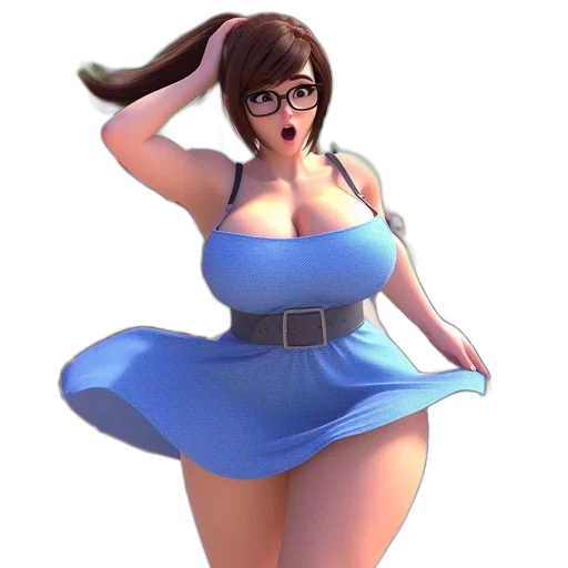dress, staff, robot, 3d render transparent PNG cut-out