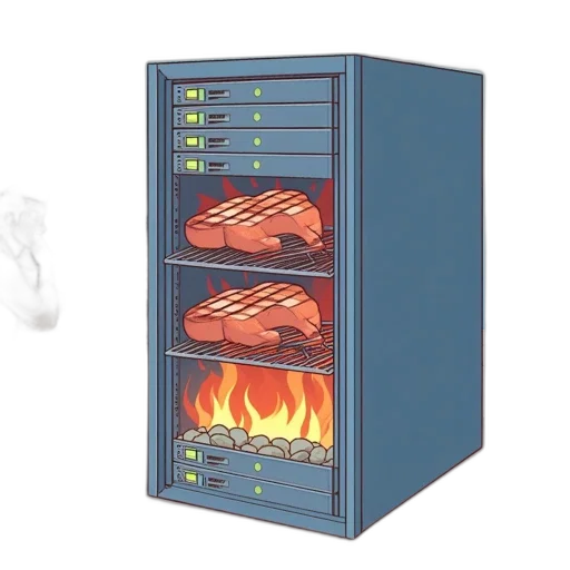 food, 3d render, vaporwave, fire transparent PNG cut-out