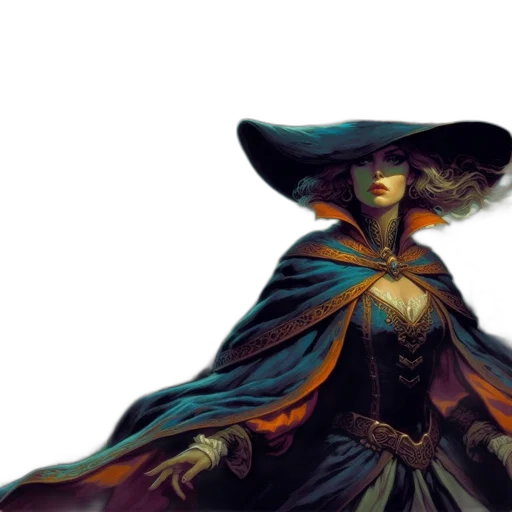 hat, dress, mask, fantasy art transparent PNG cut-out