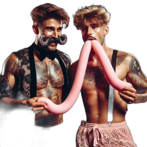 hair, two, tattooed, men transparent PNG cut-out