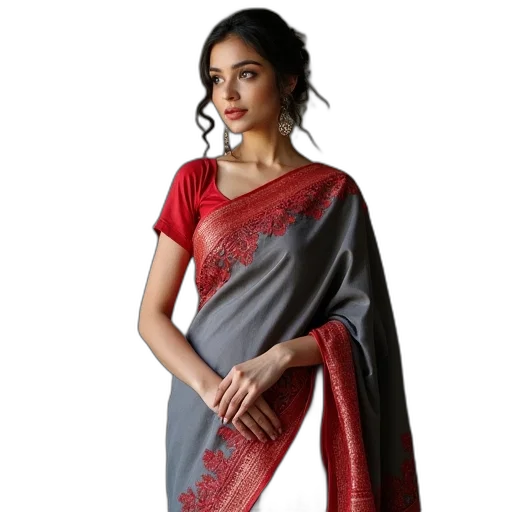 dress, red, ishin, grey transparent PNG cut-out