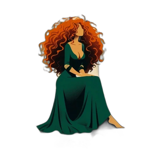 dress, hair, crown, concept art transparent PNG cut-out