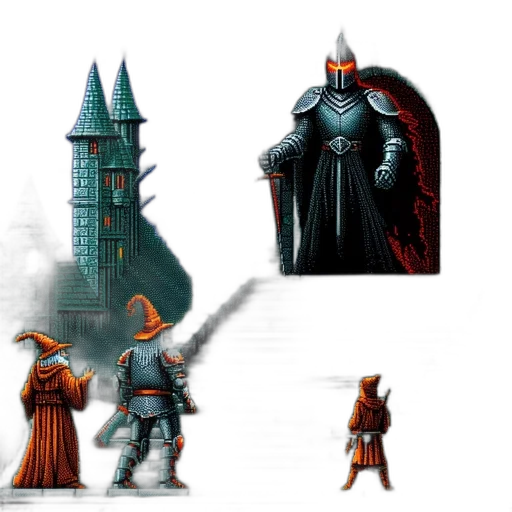 sword, concept art, fantasy art, pixel art transparent PNG cut-out