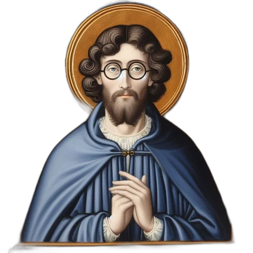 portrait, saintly, figure, named transparent PNG cut-out