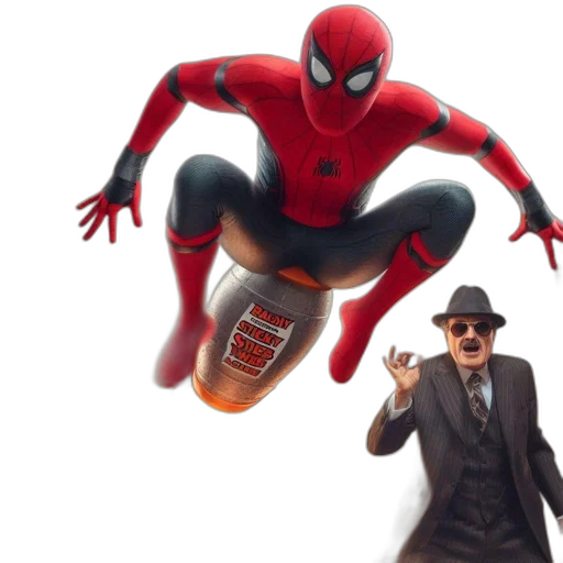 concept art, comic book art, 3d render, spider-man transparent PNG cut-out