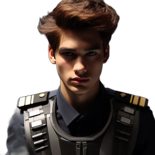 jacket, face, staff, hair transparent PNG cut-out