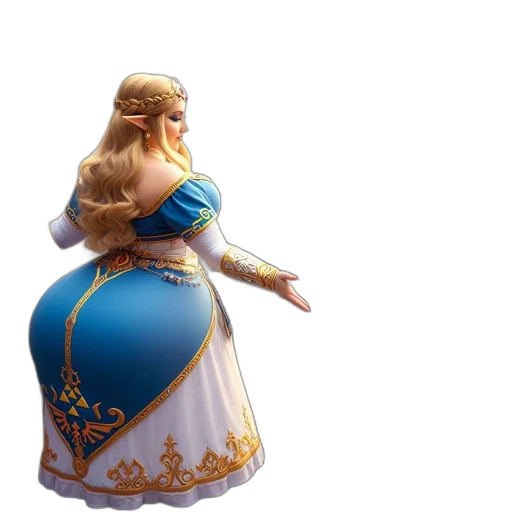 dress, crown, concept art, 3d render transparent PNG cut-out
