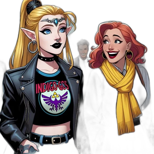 comic book art, concept art, cartoon, two transparent PNG cut-out