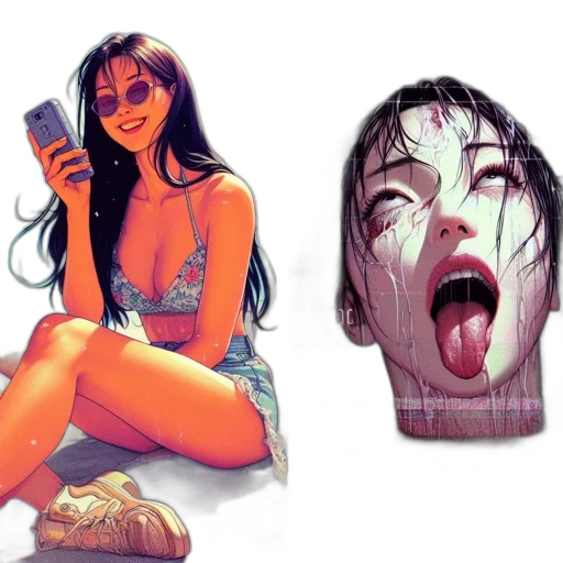 mask, face, creature, comic book art transparent PNG cut-out