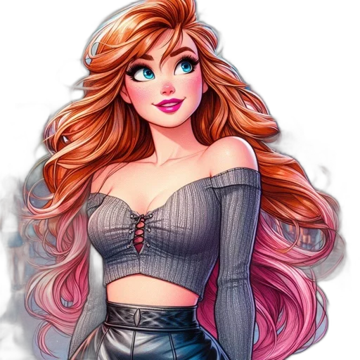 dress, hair, fantasy art, cartoon transparent PNG cut-out
