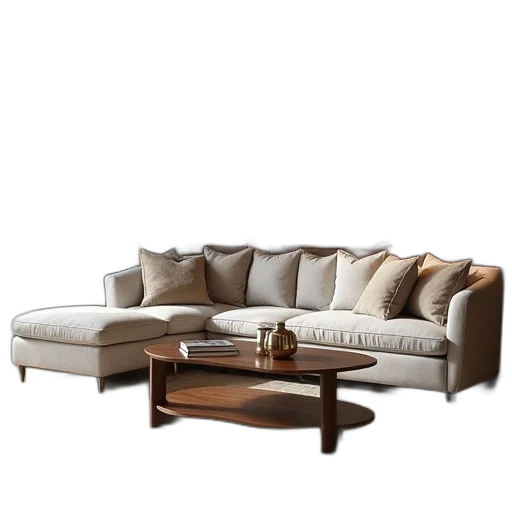 furniture, 3d render, photorealistic, earth tones transparent PNG cut-out