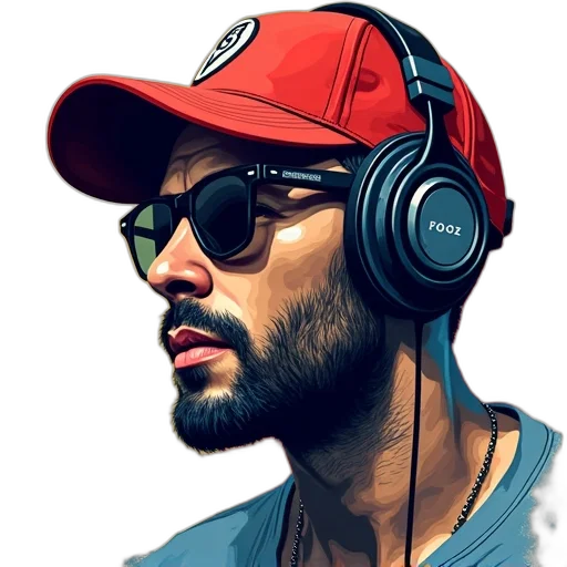 face, hat, jacket, photorealistic transparent PNG cut-out
