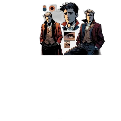 jacket, comic book art, concept art, pixel art transparent PNG cut-out