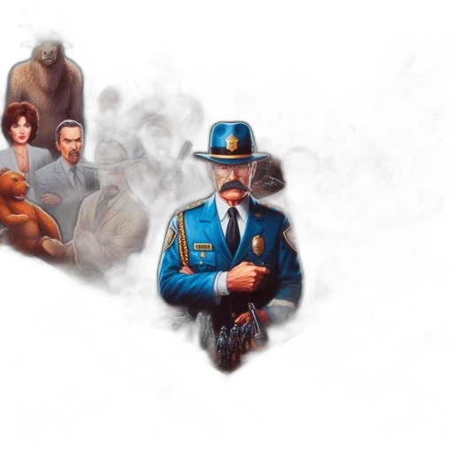 staff, hat, jacket, mask transparent PNG cut-out
