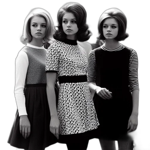 dress, photorealistic, monochrome, three transparent PNG cut-out