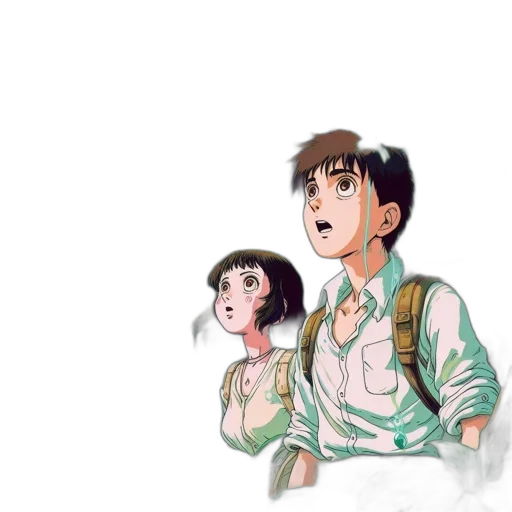 jacket, anime, concept art, watercolor transparent PNG cut-out