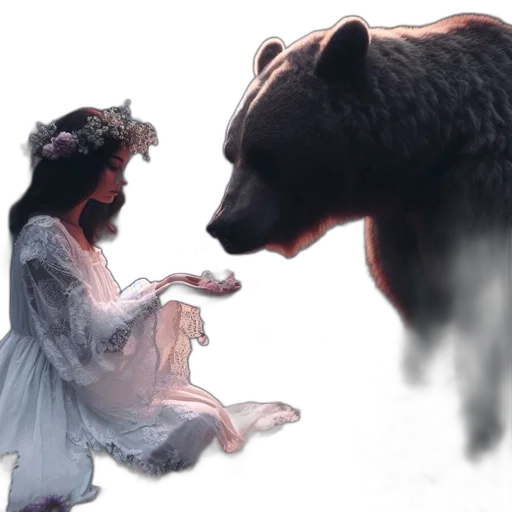 creature, dress, concept art, photorealistic transparent PNG cut-out