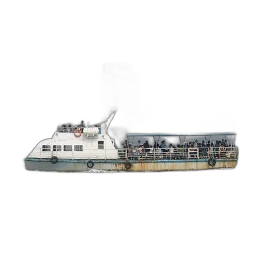 3d render, concept art, fog, ferry transparent PNG cut-out