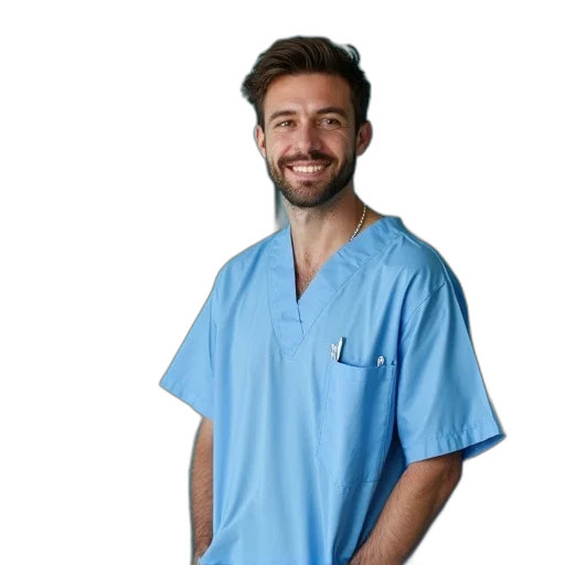 staff, face, jacket, hospital transparent PNG cut-out