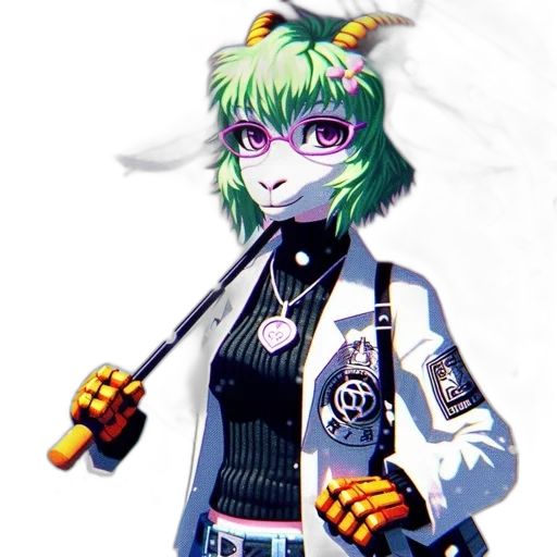 staff, jacket, robot, weapon transparent PNG cut-out