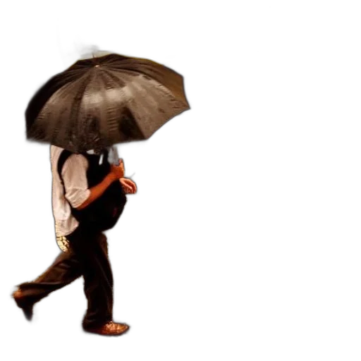 umbrella, hat, jacket, staff transparent PNG cut-out