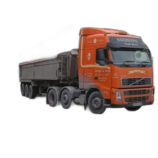 photorealistic, 3d render, orange, truck transparent PNG cut-out