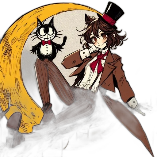staff, hat, creature, animal transparent PNG cut-out
