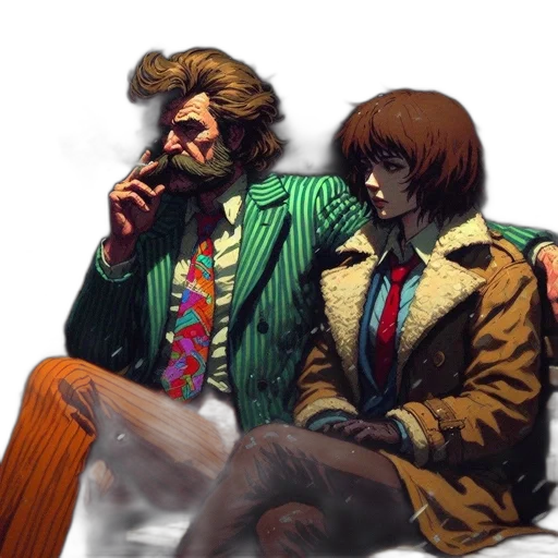 jacket, comic book art, concept art, cyberpunk transparent PNG cut-out