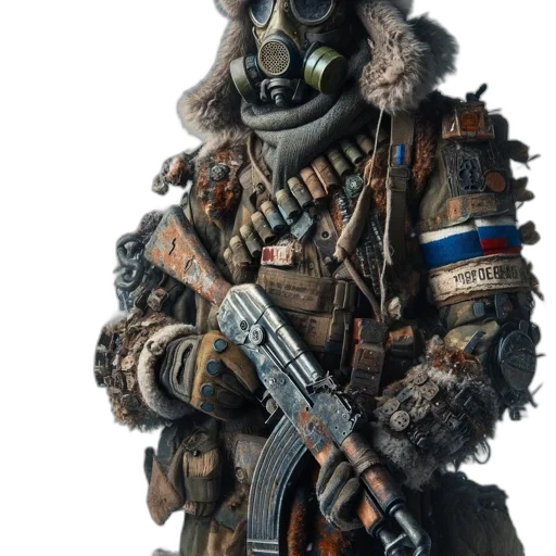 jacket, mask, weapon, robot transparent PNG cut-out