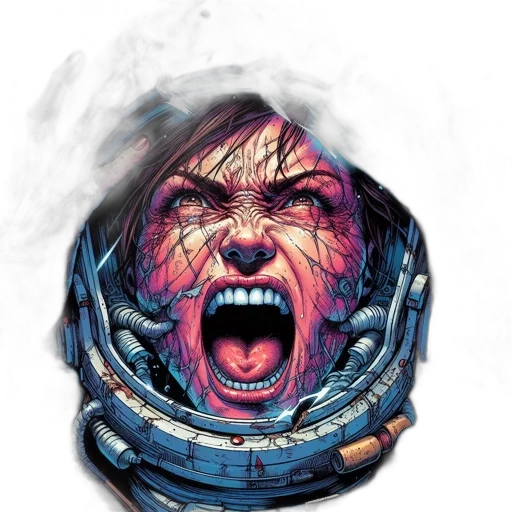 face, mask, jacket, comic book art transparent PNG cut-out