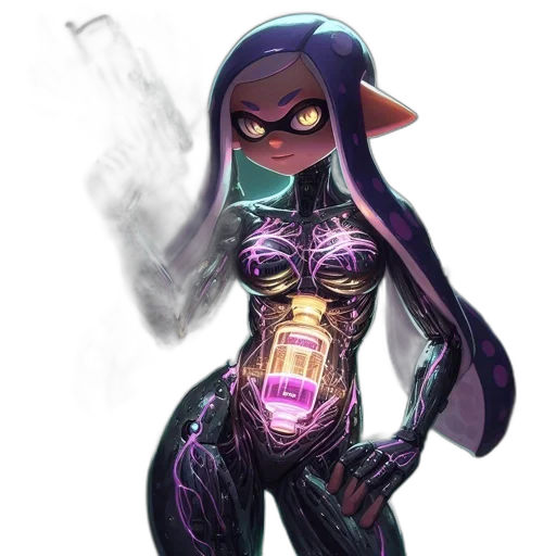 robot, dress, weapon, staff transparent PNG cut-out