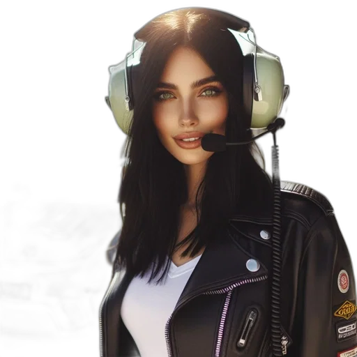jacket, face, cyberpunk, photorealistic transparent PNG cut-out