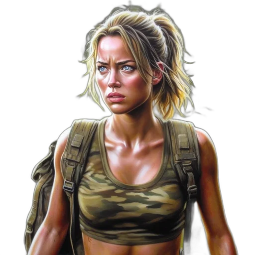 jacket, weapon, oil painting, photorealistic transparent PNG cut-out