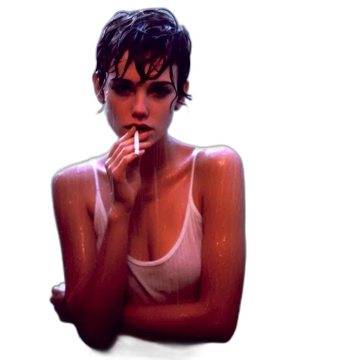 umbrella, face, jacket, photorealistic transparent PNG cut-out