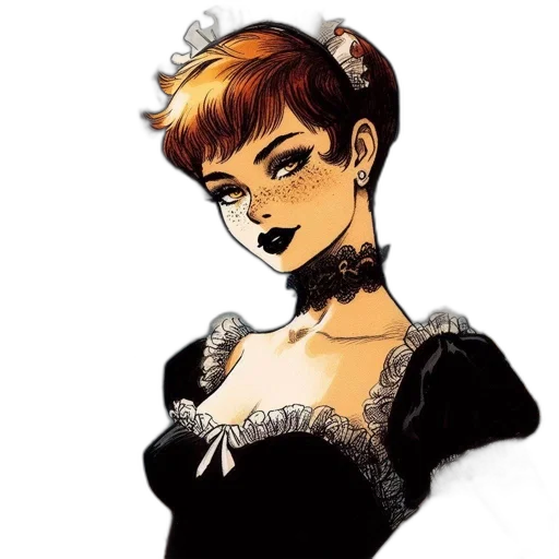 dress, crown, jewelry, comic book art transparent PNG cut-out