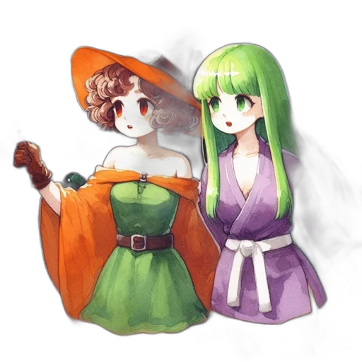 dress, staff, umbrella, fantasy art transparent PNG cut-out