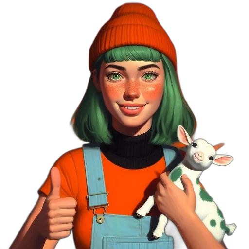 hat, animal, face, staff transparent PNG cut-out