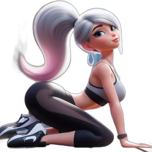 hair, concept art, cartoon, 3d render transparent PNG cut-out