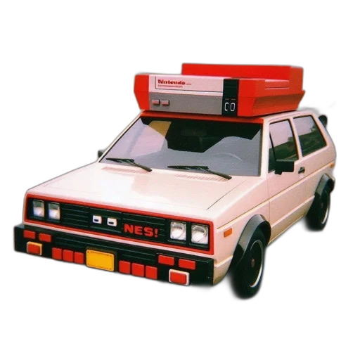 car, weapon, robot, vaporwave transparent PNG cut-out
