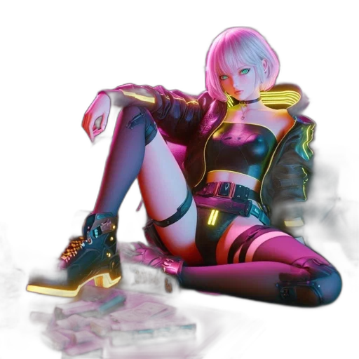 jacket, robot, shoes, cyberpunk transparent PNG cut-out