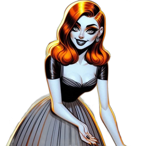 dress, comic book art, concept art, cartoon transparent PNG cut-out